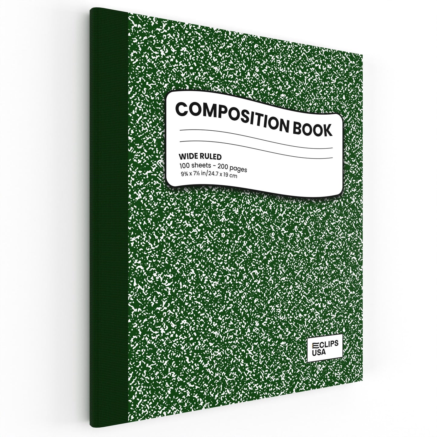 Green Marble Composition Notebook - Wide-ruled, 7.5 X 9.8 Inches (B5), 100 Sheets