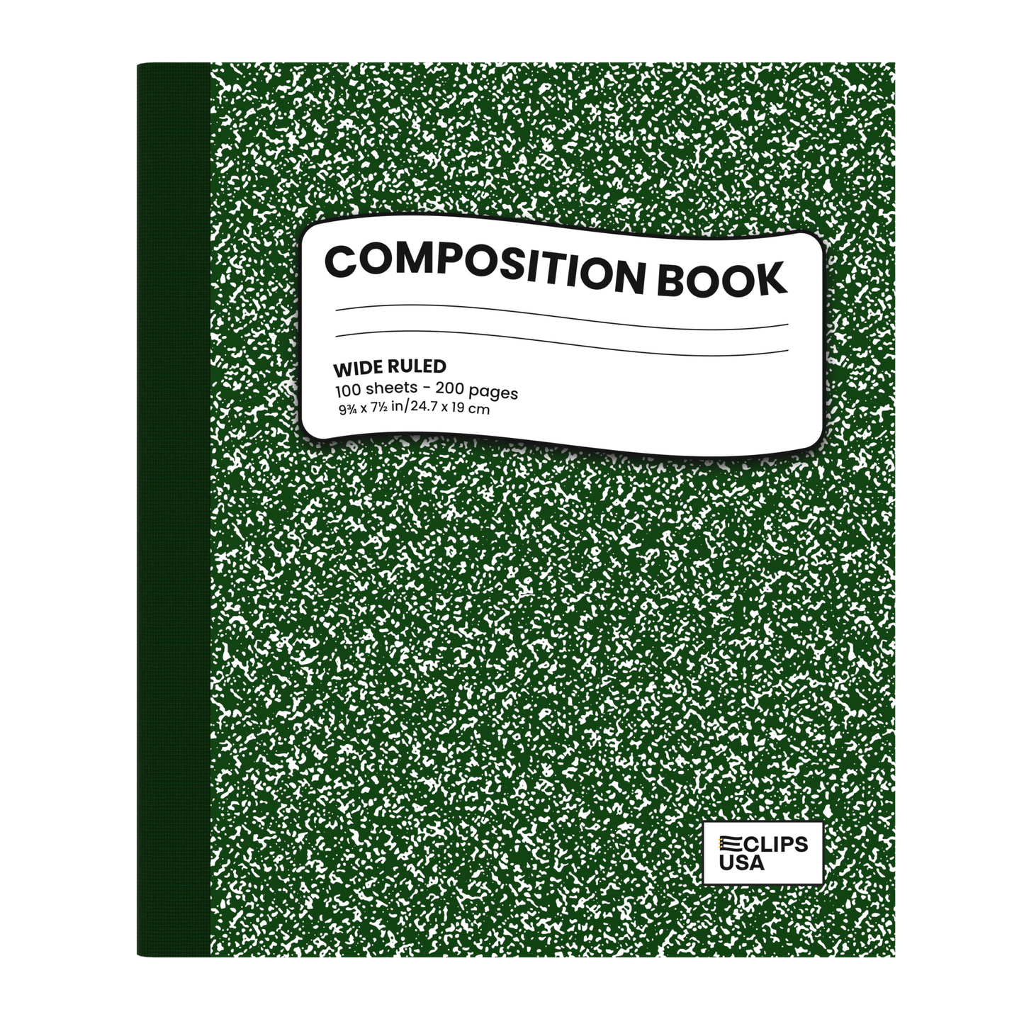 Green Marble Composition Notebook - Wide-ruled, 7.5 X 9.8 Inches (B5), 100 Sheets