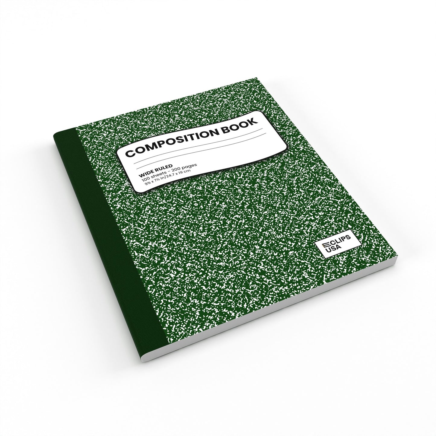 Green Marble Composition Notebook - Wide-ruled, 7.5 X 9.8 Inches (B5), 100 Sheets