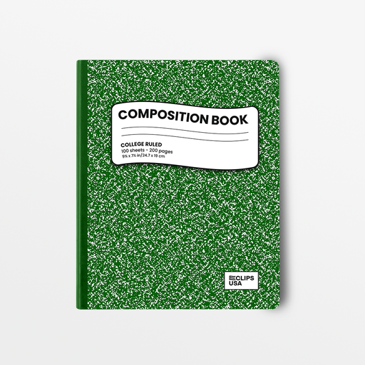 22156: Green Marble Composition Notebook, Wide-Ruled, 100 Sheets