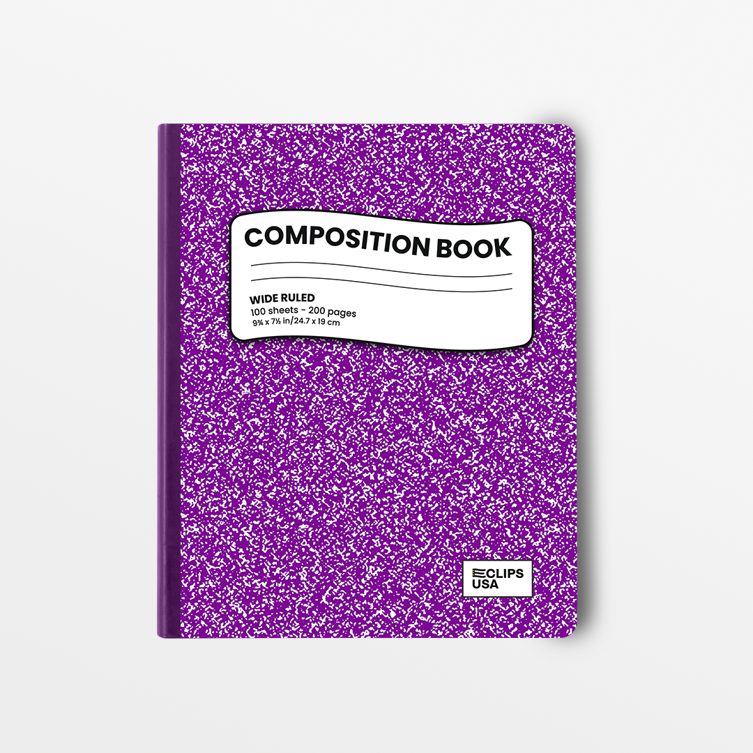 22157: Purple Marble Composition Notebook, Wide-Ruled, 100 Sheets
