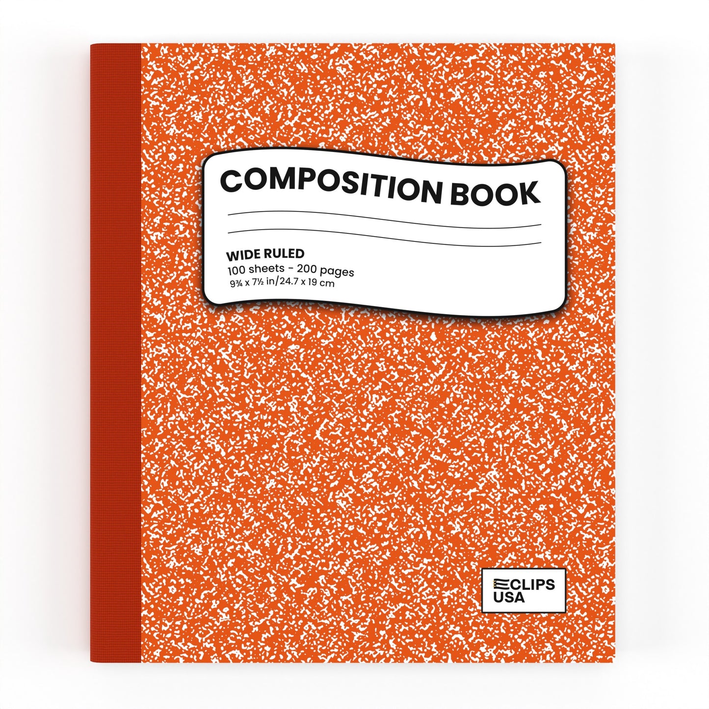 Orange Marble Composition Notebook - Wide-ruled, 7.5 X 9.8 Inches (B5), 100 Sheets