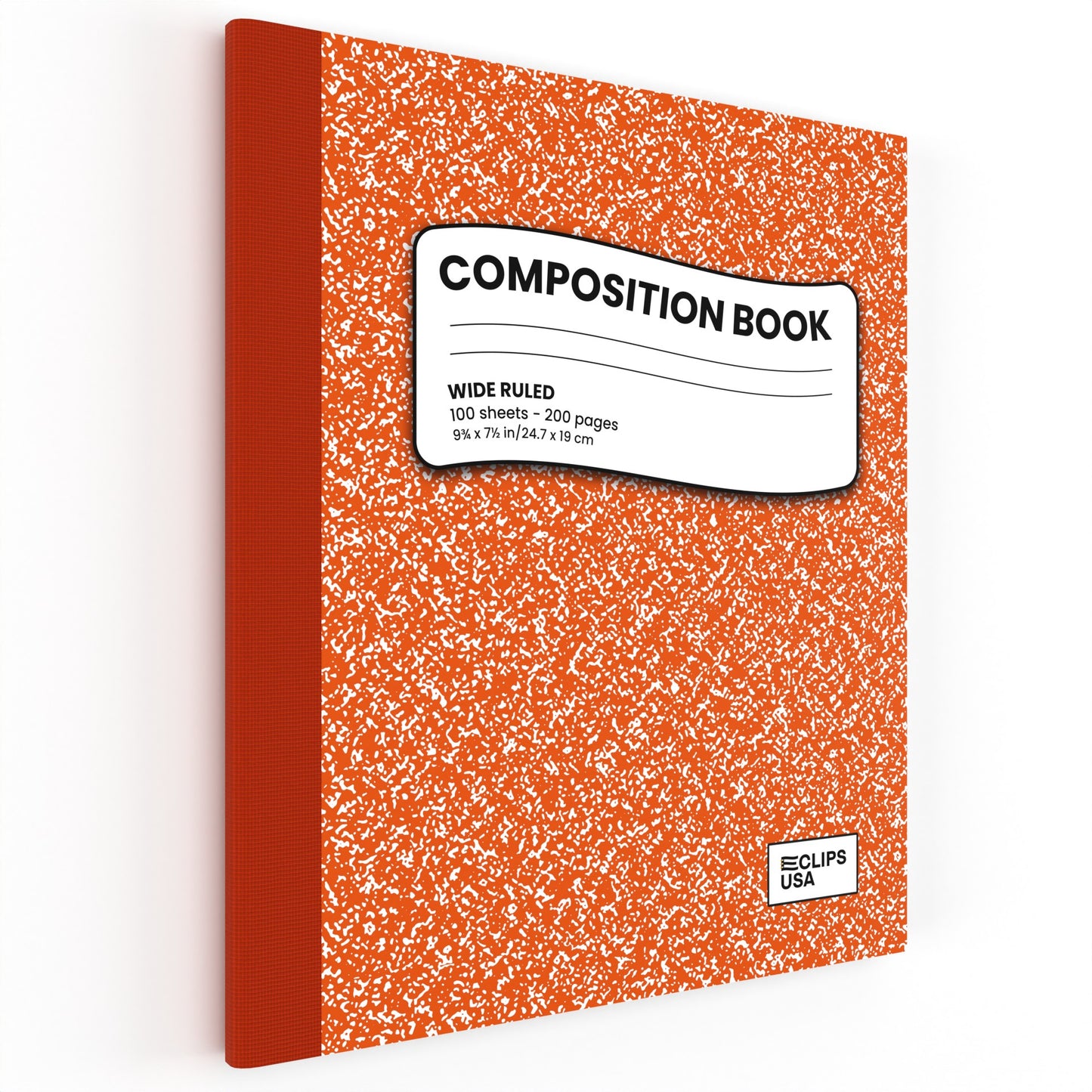 Orange Marble Composition Notebook - Wide-ruled, 7.5 X 9.8 Inches (B5), 100 Sheets