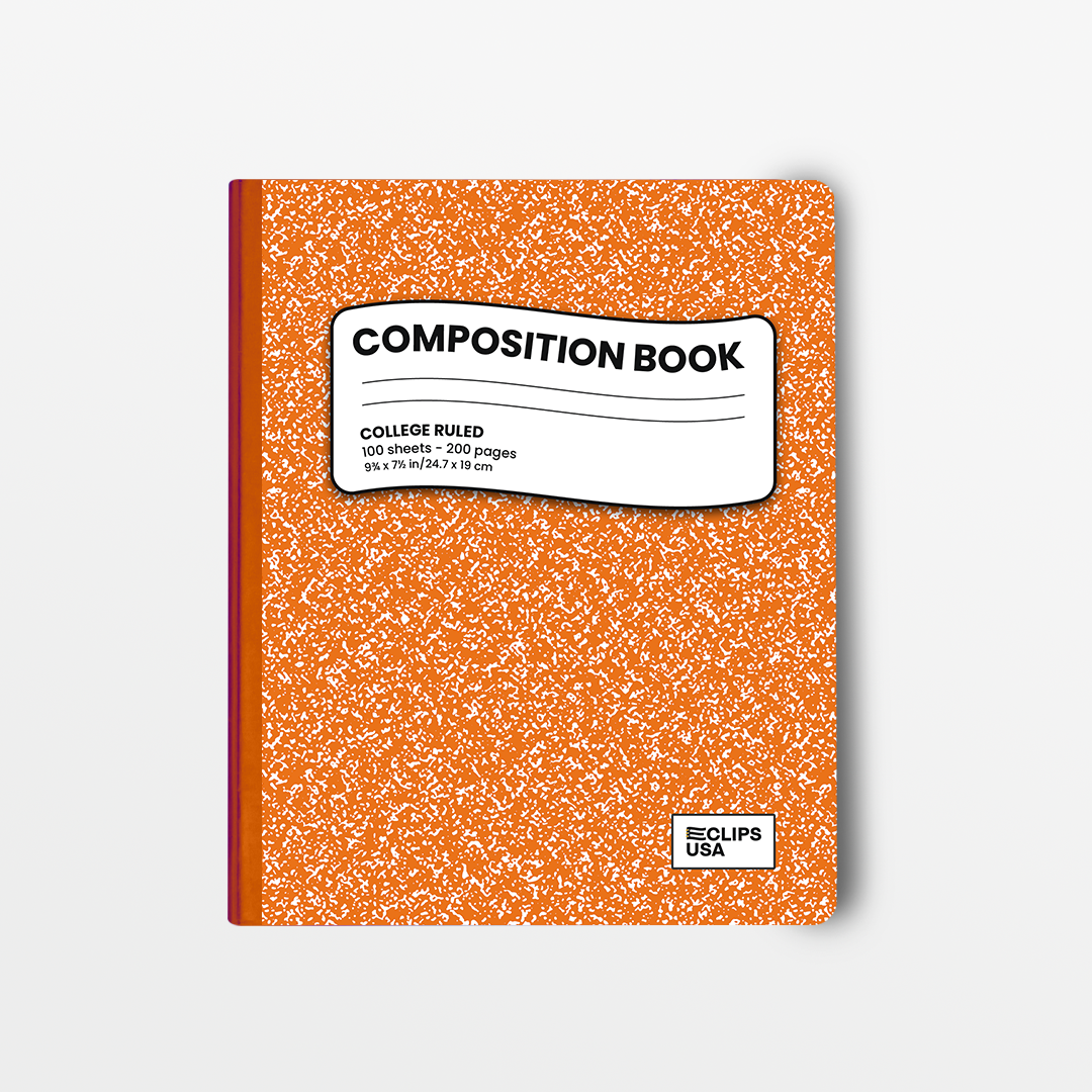 22188: Orange Marble Composition Notebook, Wide-Ruled, 100 Sheets
