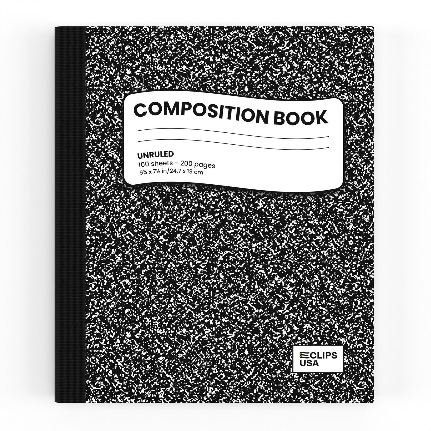 Black Marble Composition Notebook - Unruled, 7.5 X 9.8 Inches (B5), 100 Sheets