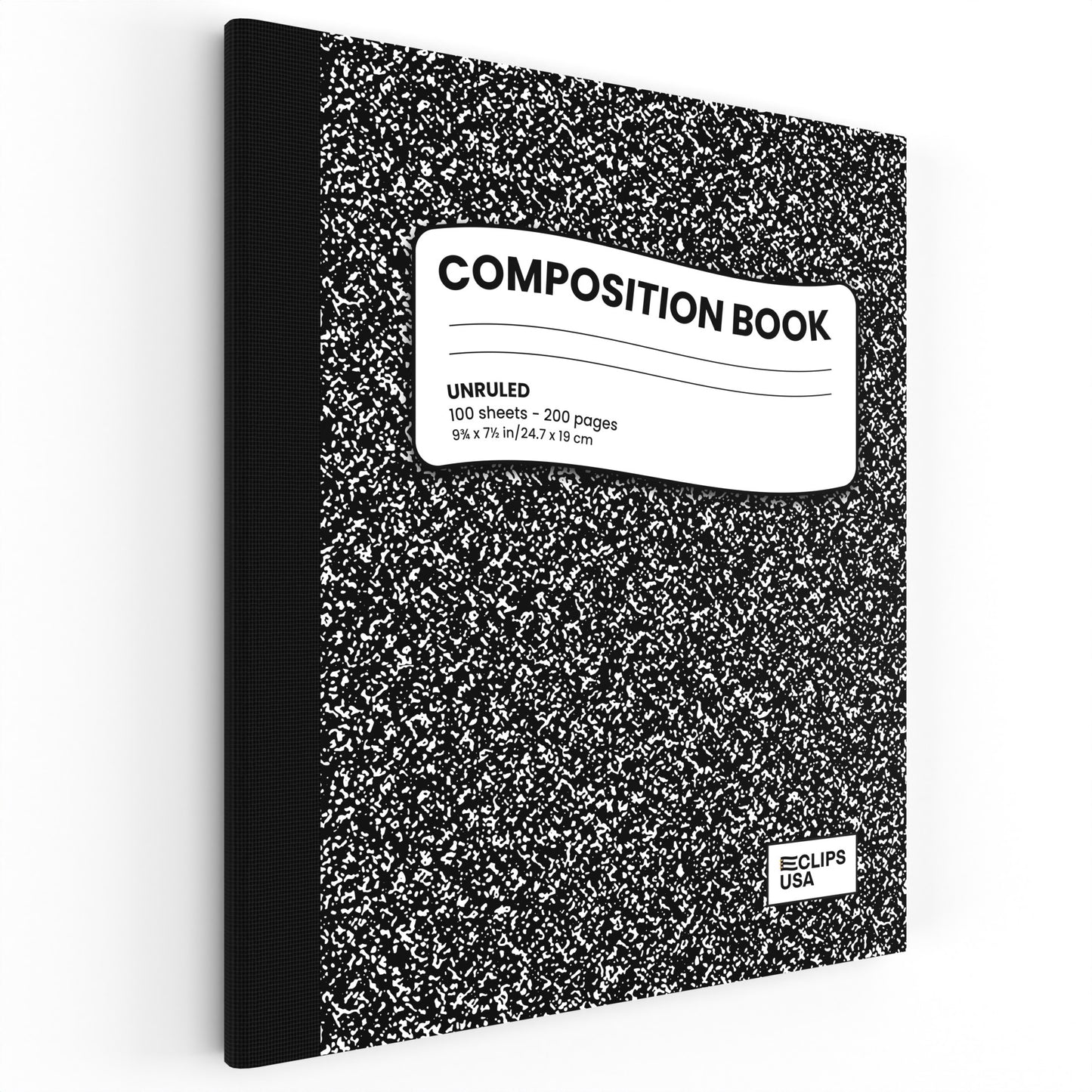 Black Marble Composition Notebook - Unruled, 7.5 X 9.8 Inches (B5), 100 Sheets