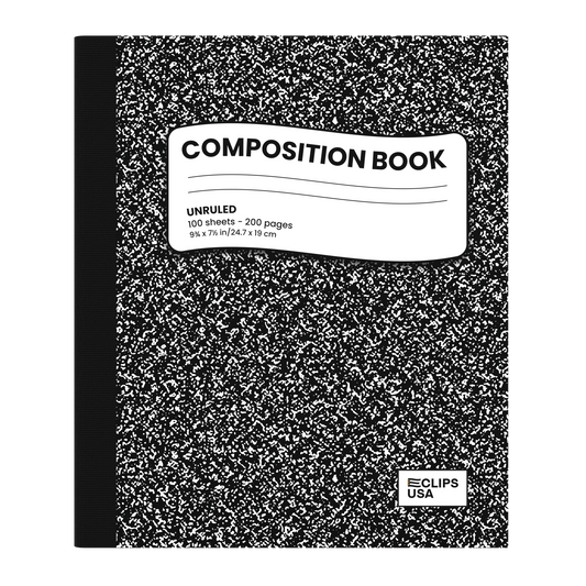 Composition Notebook:  (Black Marble) 100 Sheets, Unruled, Paper, 9.75 x 7.5 | Case Pack