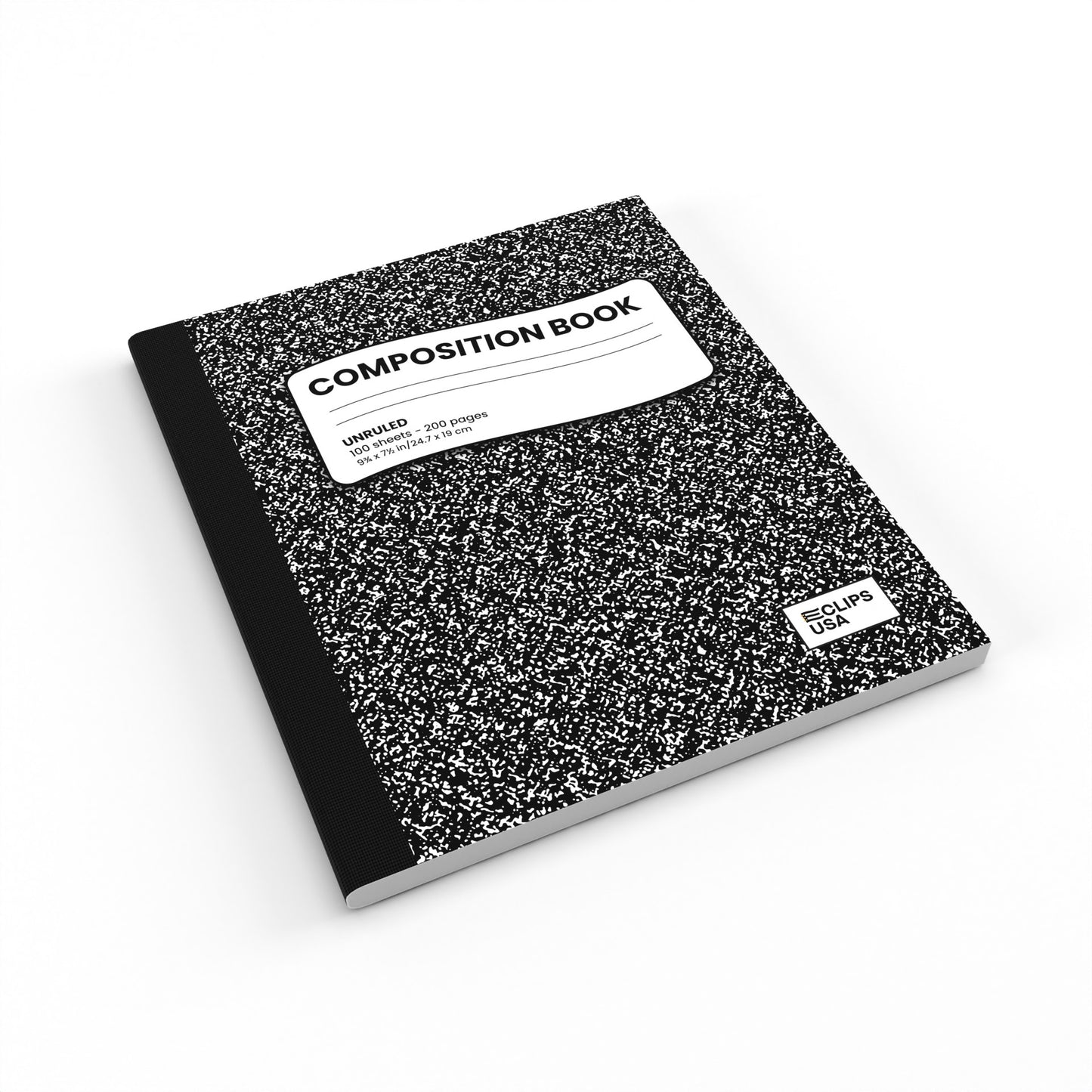 Black Marble Composition Notebook - Unruled, 7.5 X 9.8 Inches (B5), 100 Sheets