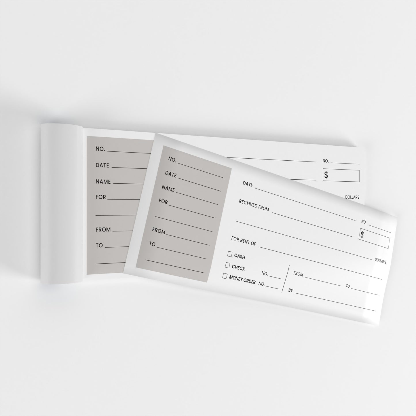 White Carbonless Rent Receipt Books - 3 X 8 Inches, 25 Transactions (50 Sheets)