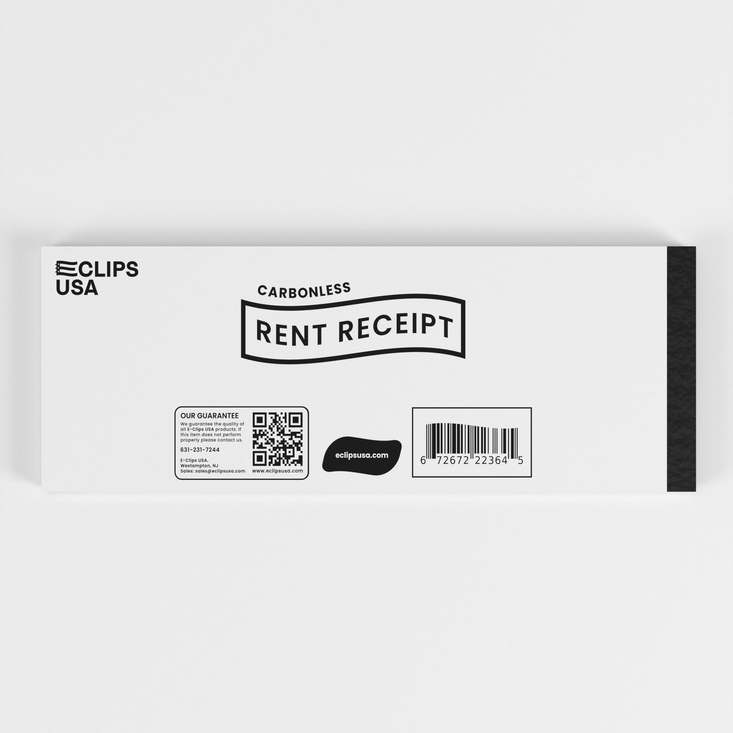 White Carbonless Rent Receipt Books - 3 X 8 Inches, 25 Transactions (50 Sheets)