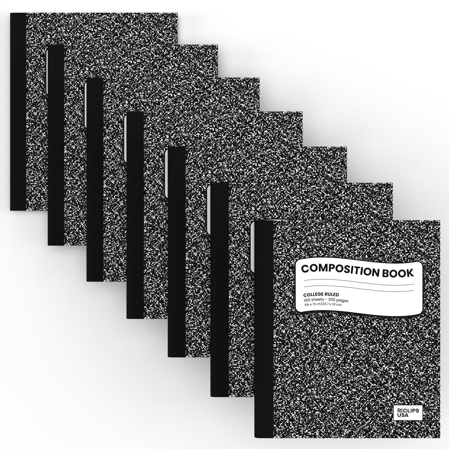 Premium Composition Notebook - Black, College-ruled, 7.5 X 9.8 Inches (B5), 100 Sheets