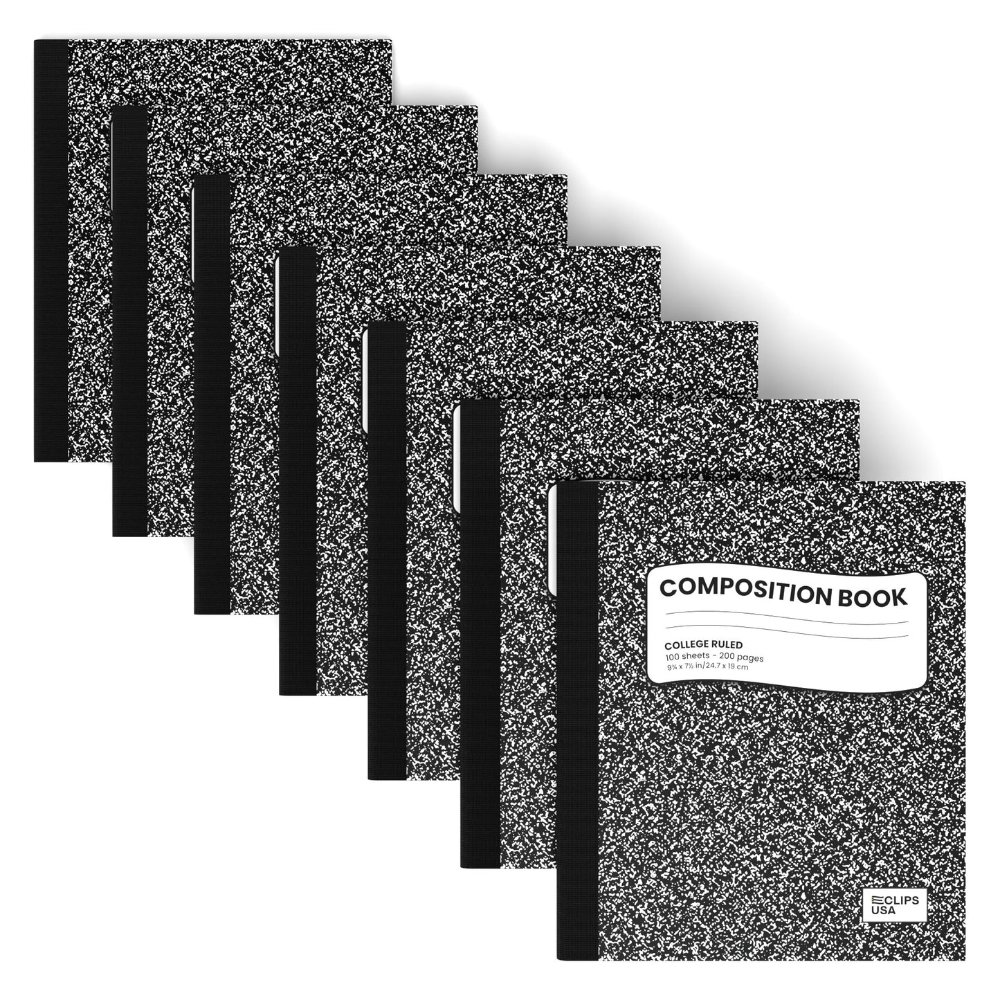 Premium Composition Notebook - Black, Wide-ruled, 7.5 X 9.8 Inches, 100 Sheets