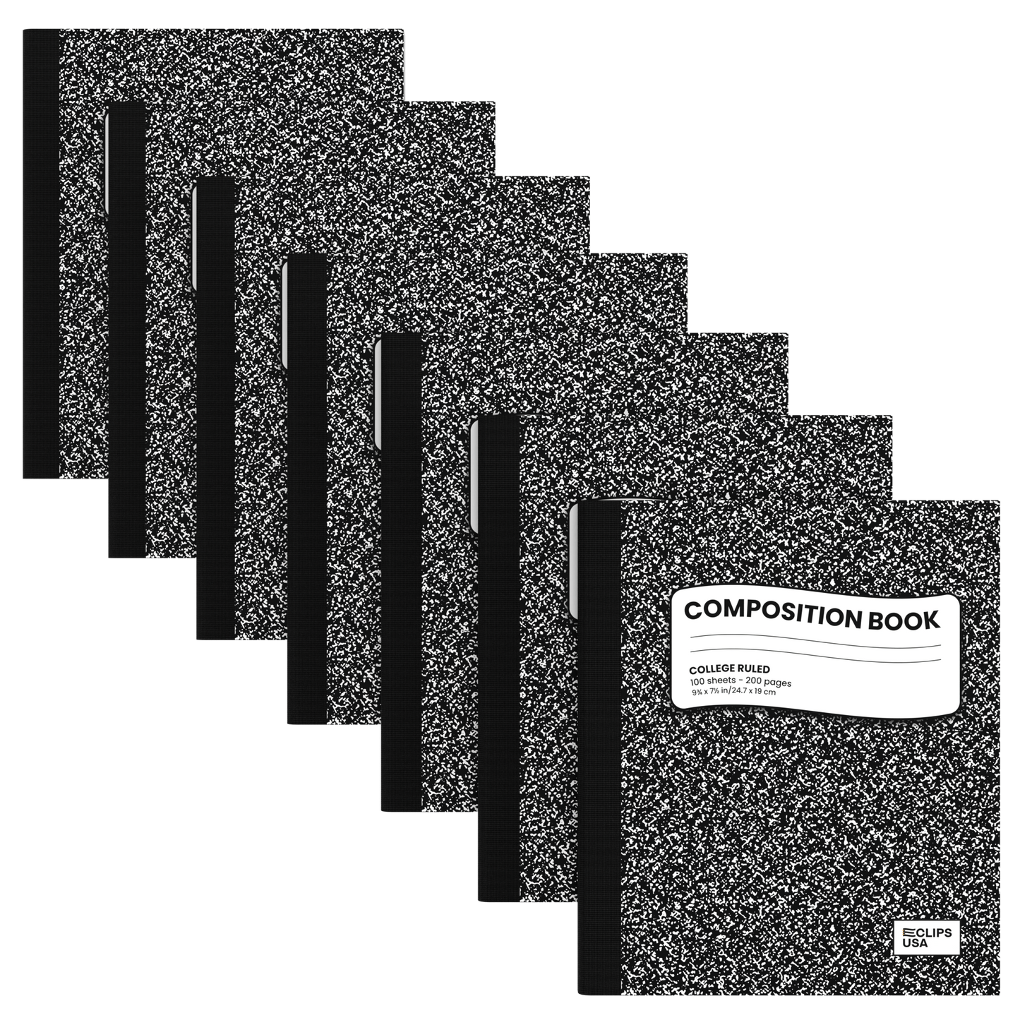 Premium Composition Notebook - Black, College-ruled, 7.5 X 9.8 Inches (B5), 100 Sheets