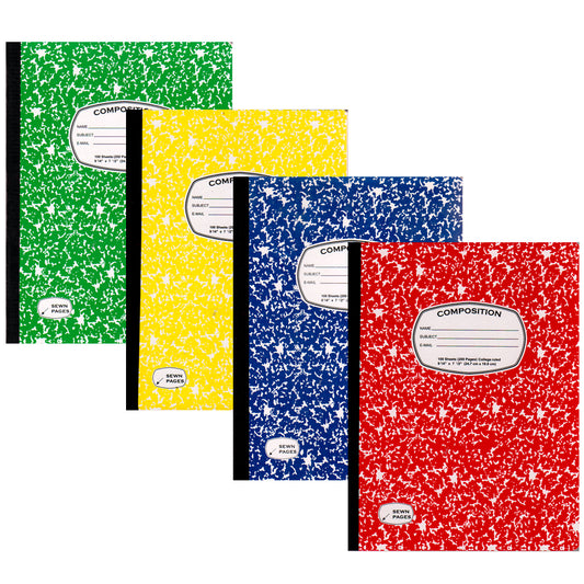 22460: Assorted Color Marble Composition Notebook, 100 Sheets