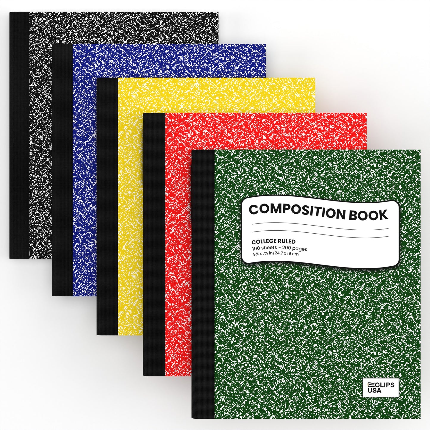 Composition Notebook - Assorted Marble Colors, College-ruled, 7.5 X 9.8 Inches (B5), 100 Sheets