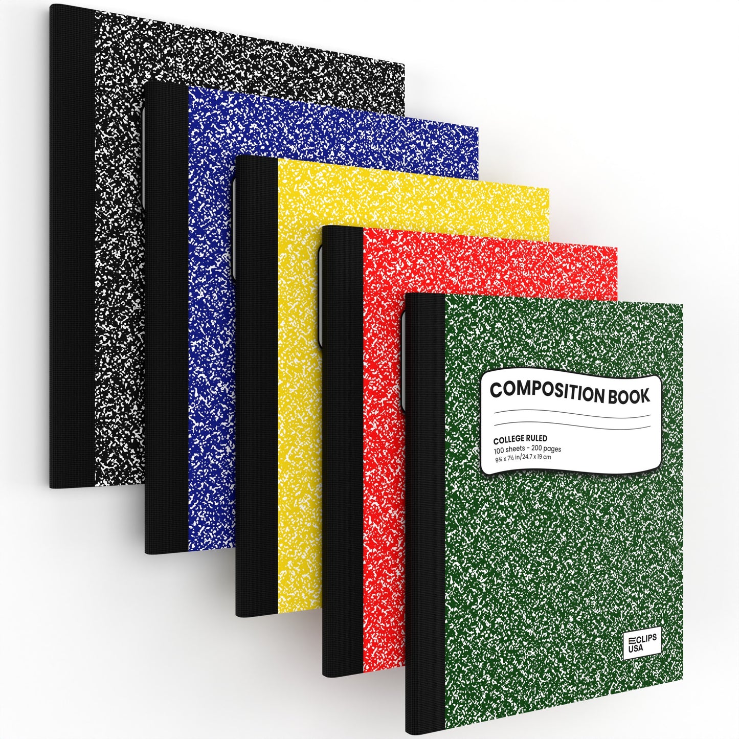 Composition Notebook - Assorted Marble Colors, College-ruled, 7.5 X 9.8 Inches (B5), 100 Sheets