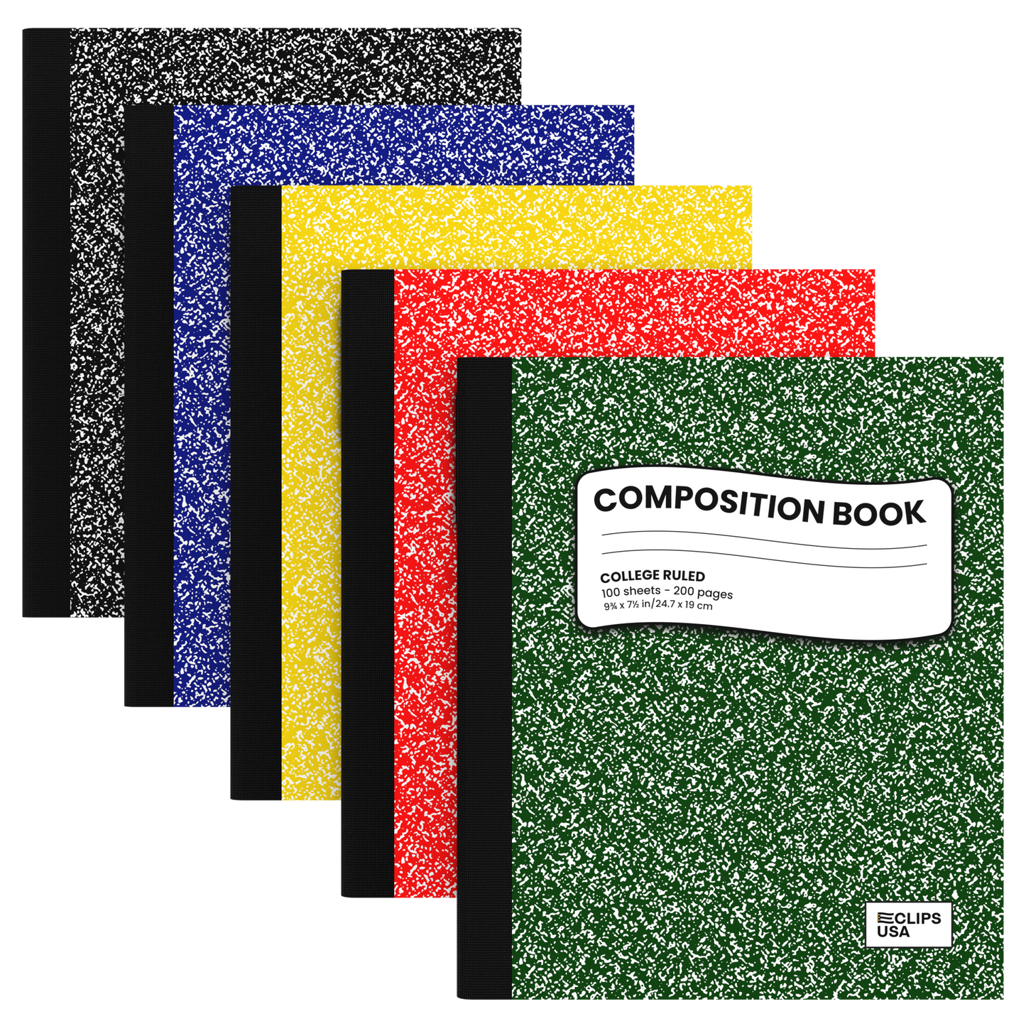 Composition Notebook - Assorted Marble Colors, College-ruled, 7.5 X 9.8 Inches (B5), 100 Sheets