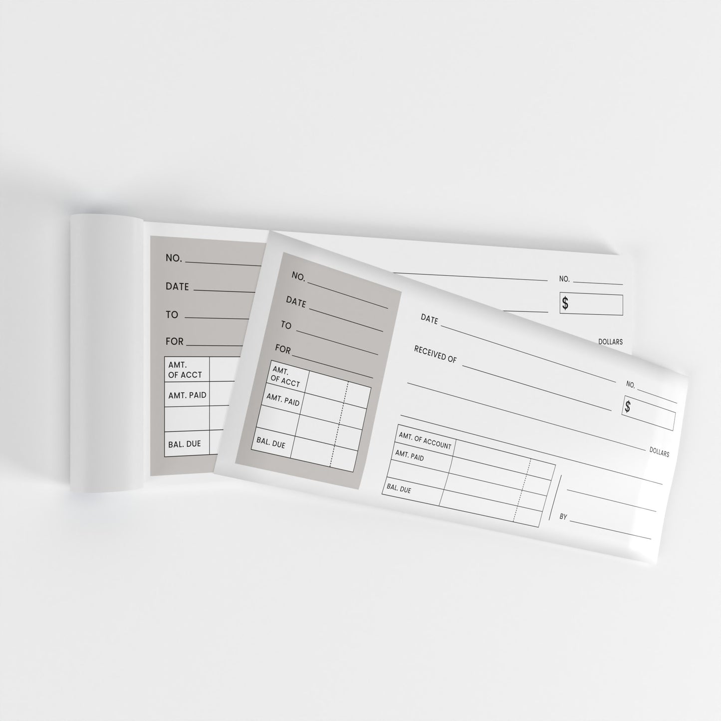 White Carbonless Receipt Books - 3 X 8 Inches, 25 Transactions (50 Sheets)