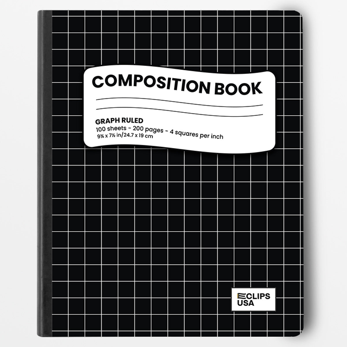 22888: Black Composition Notebook, Graph Ruled, 100 Sheets