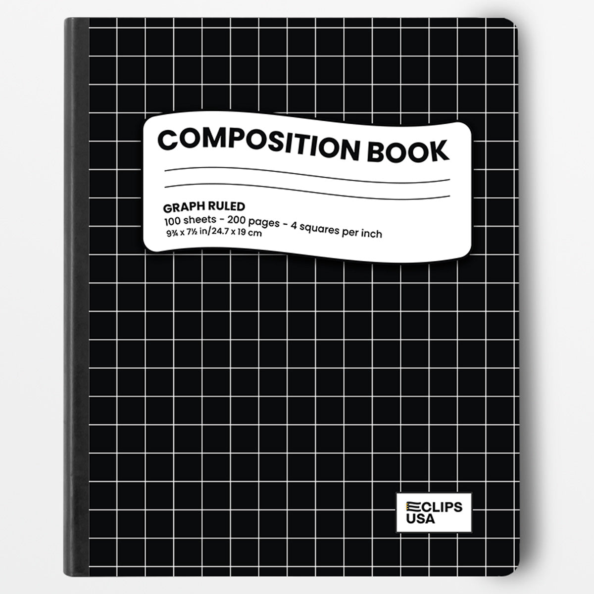 Black Graph-Ruled Composition Notebook in Bulk – E-Clips USA