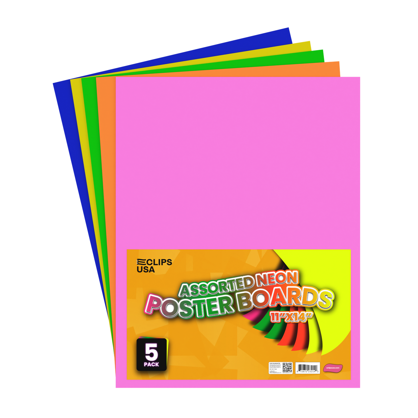 Assorted Neon Poster Boards - 11 X 14 Inches, 5 Pack