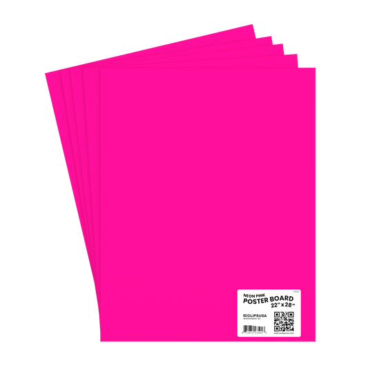 Large Neon-Pink Poster Boards - 22 X 28 Inches