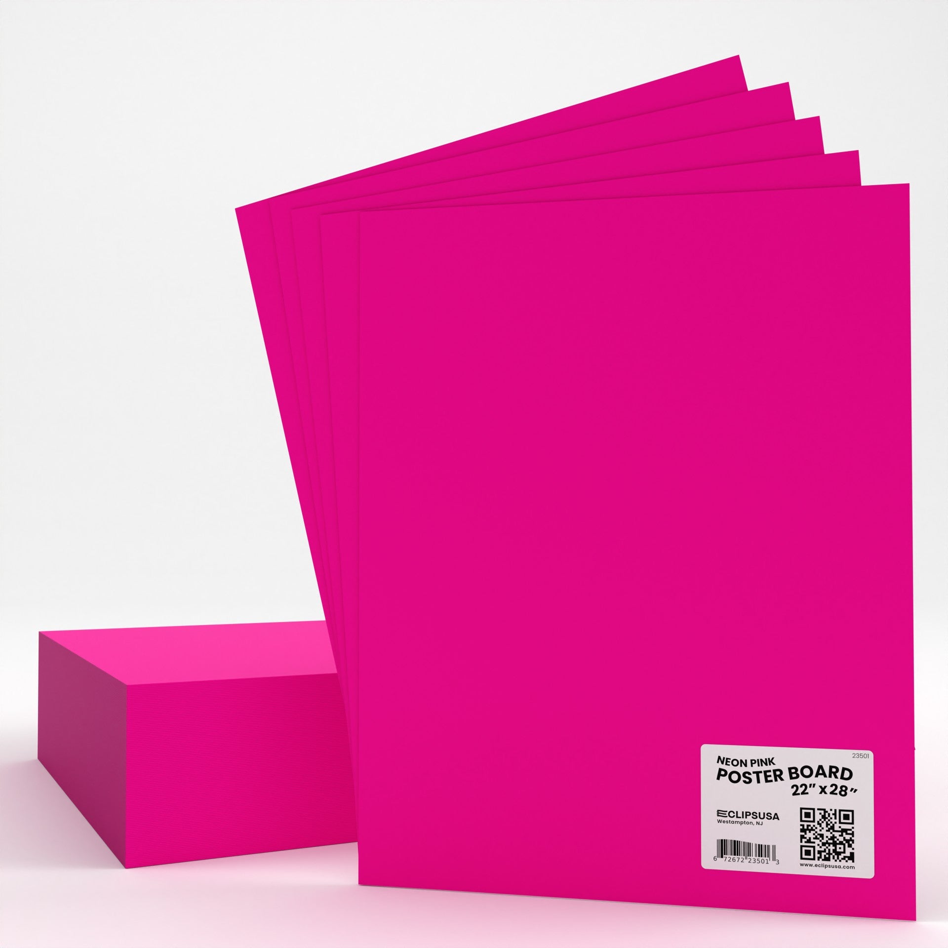 50 Units: E-Clips USA Large Neon-Pink Poster Boards