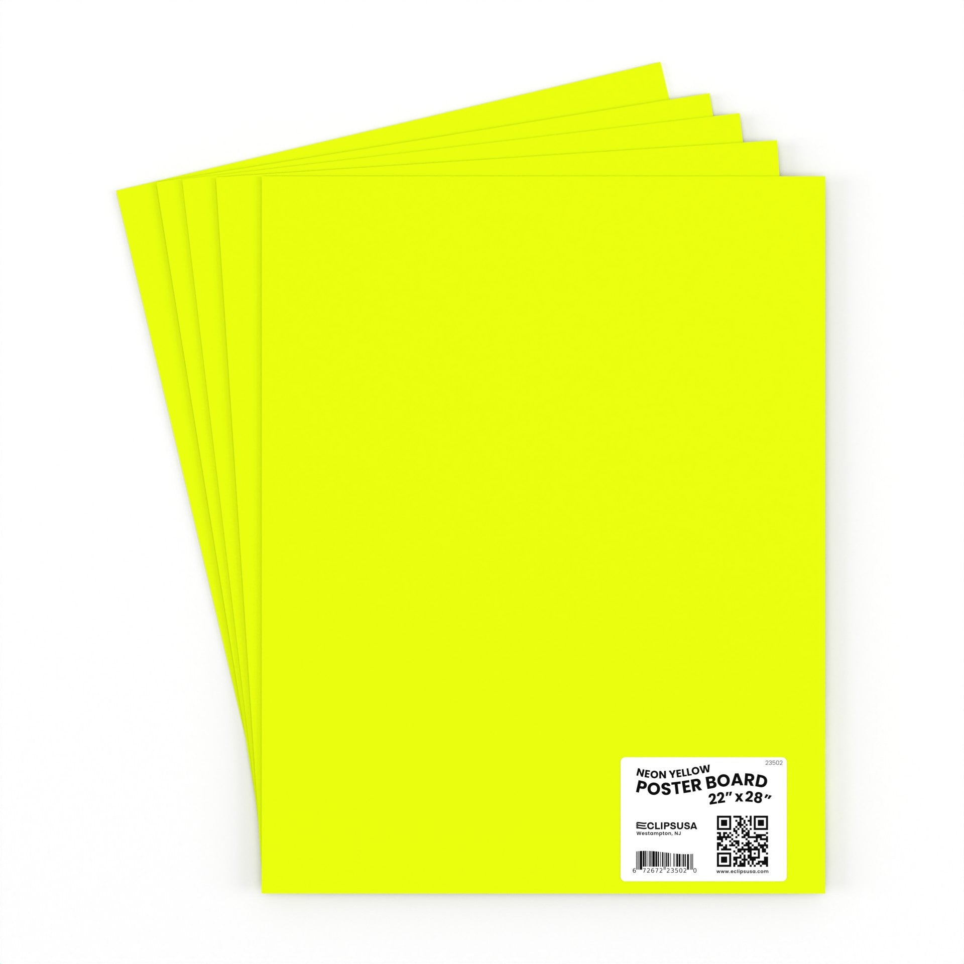 50 Units: E-Clips USA Large Neon-Yellow Poster Boards