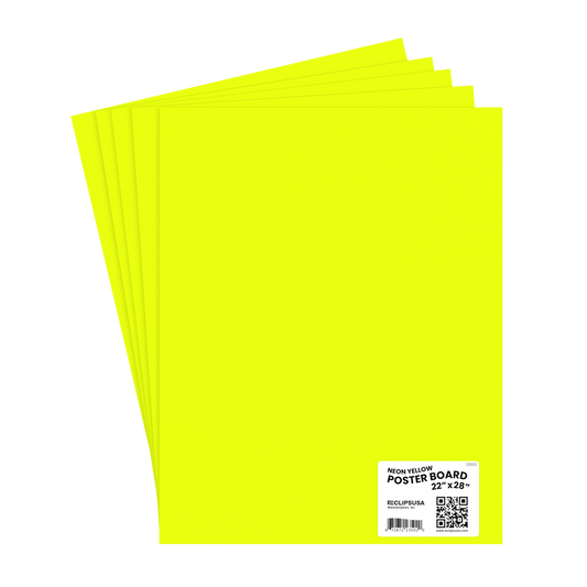 Large Neon Yellow Poster Boards - 22 X 28 Inches