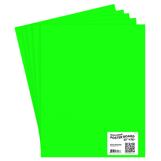 Large Neon-Green Poster Boards - 22 x 28, Inches