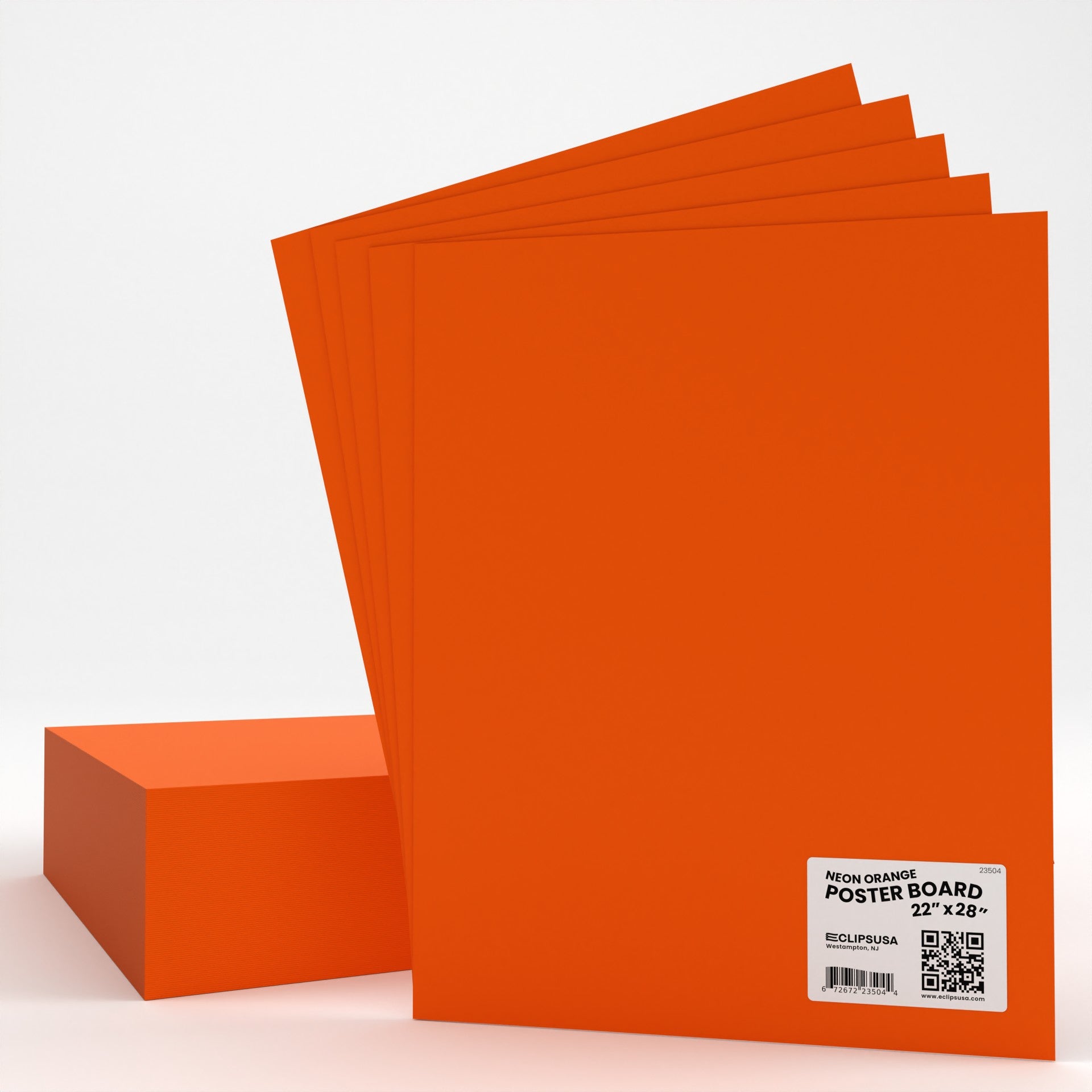 50 Units: E-Clips USA Large Neon-Orange Poster Boards