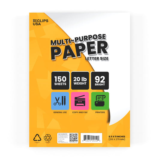 White Computer Copier Paper - 92 Brightness, 20 Lbs, Letter Size (8.5 X 11 Inches), 150 Sheets