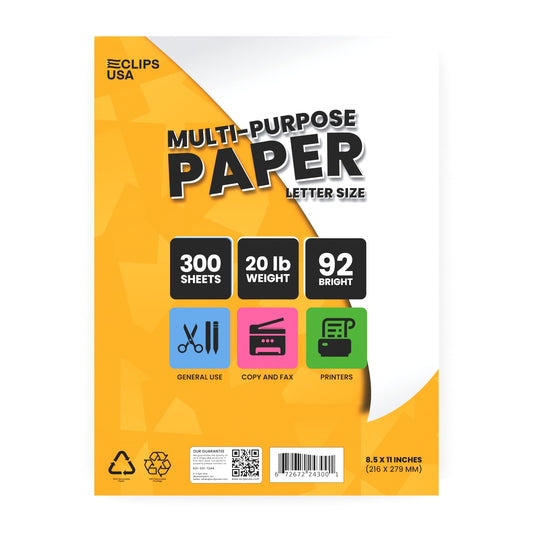 White Computer Copier Paper - 92 Brightness, 20 Lbs, Letter Size (8.5 X 11 Inches), 300 Sheets