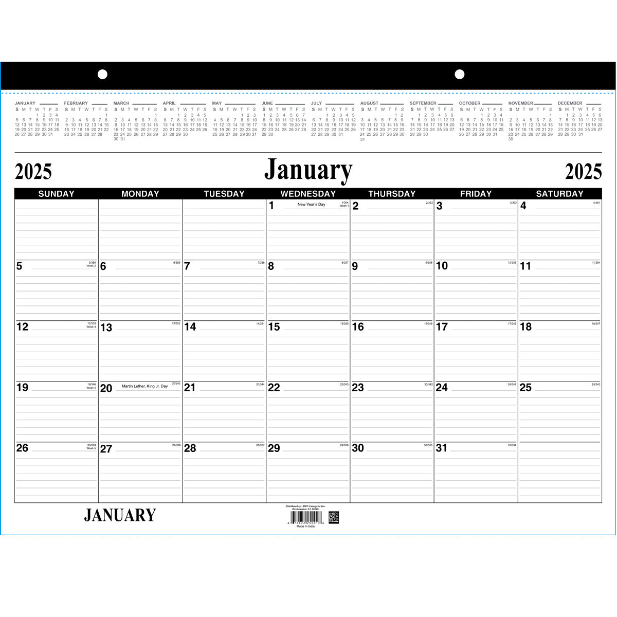 2025 Desk Blotter Calendar - 22 X 17 Inches