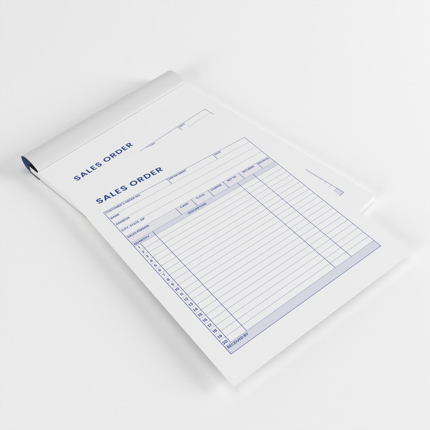 White Carbonless Sales Order Receipt Books - 5.5 X 8.5 Inches, 30 Transactions (60 Sheets)