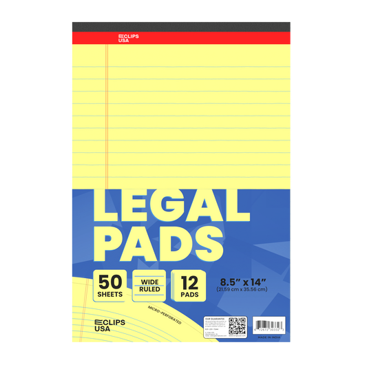 Legal Pad - 8.5 X 14 Inches, Ruled, 50 Canary Micro-perforated Sheets