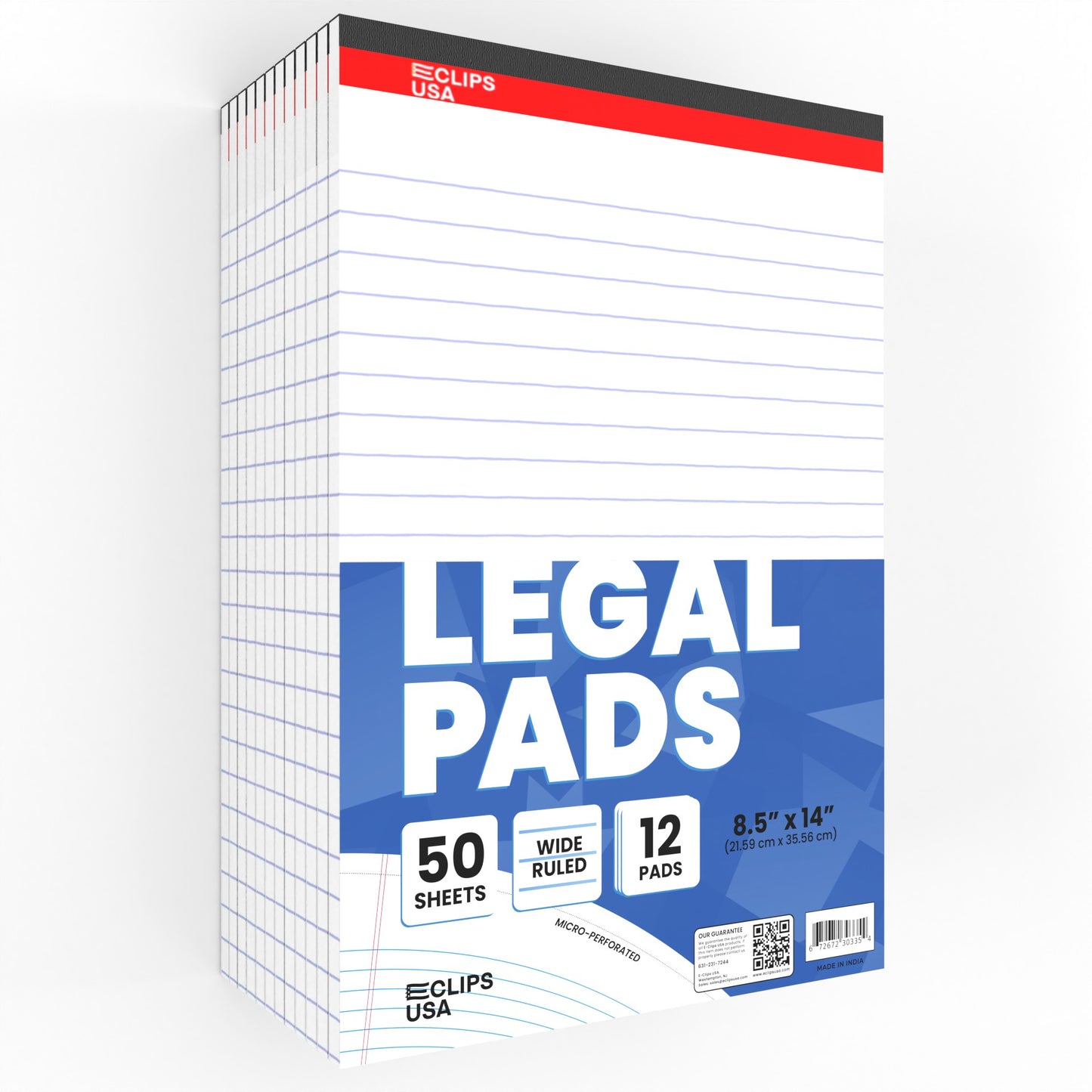 Legal Pad - 8.5 X 14 Inches, Ruled, 50 White Micro-perforated Sheets