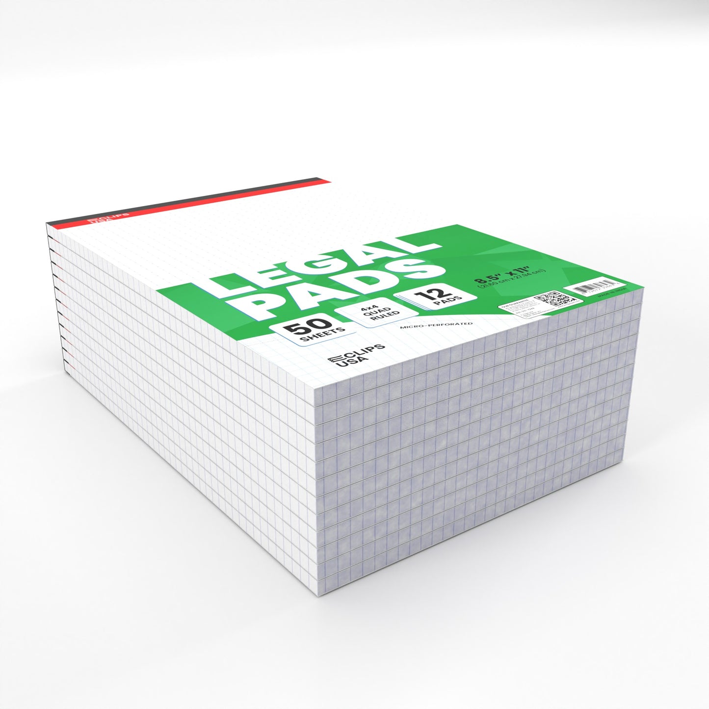 Legal Pad - 8.5 X 11 Inches, Graph-ruled, 50 White Micro-perforated Sheets