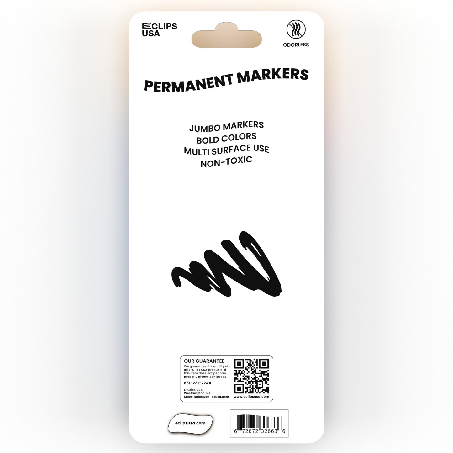 Permanent Markers - Low Odor, Non-toxic, Black, 3 Pack, Bullet-tip