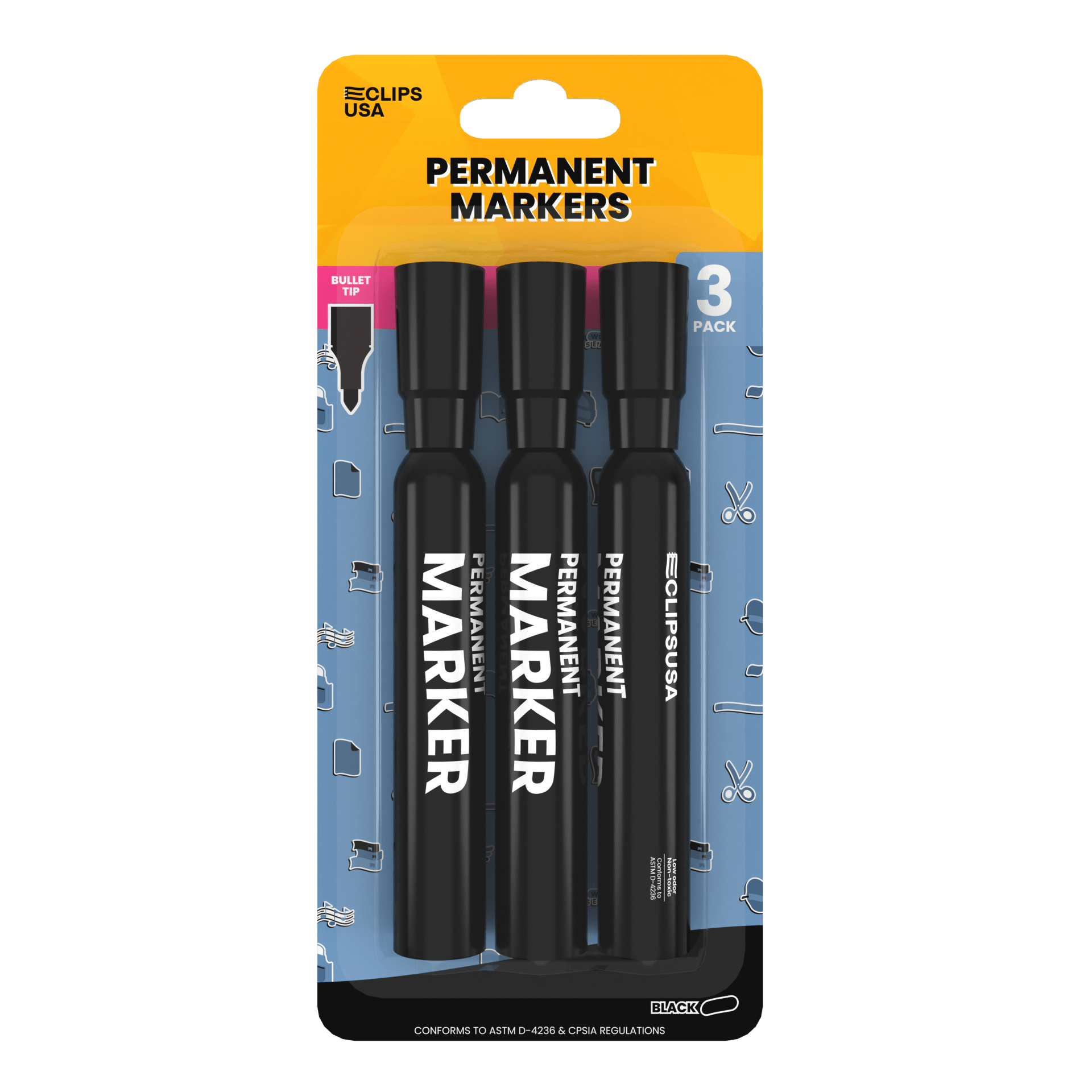 144 Count: E-Clips USA Permanent Markers