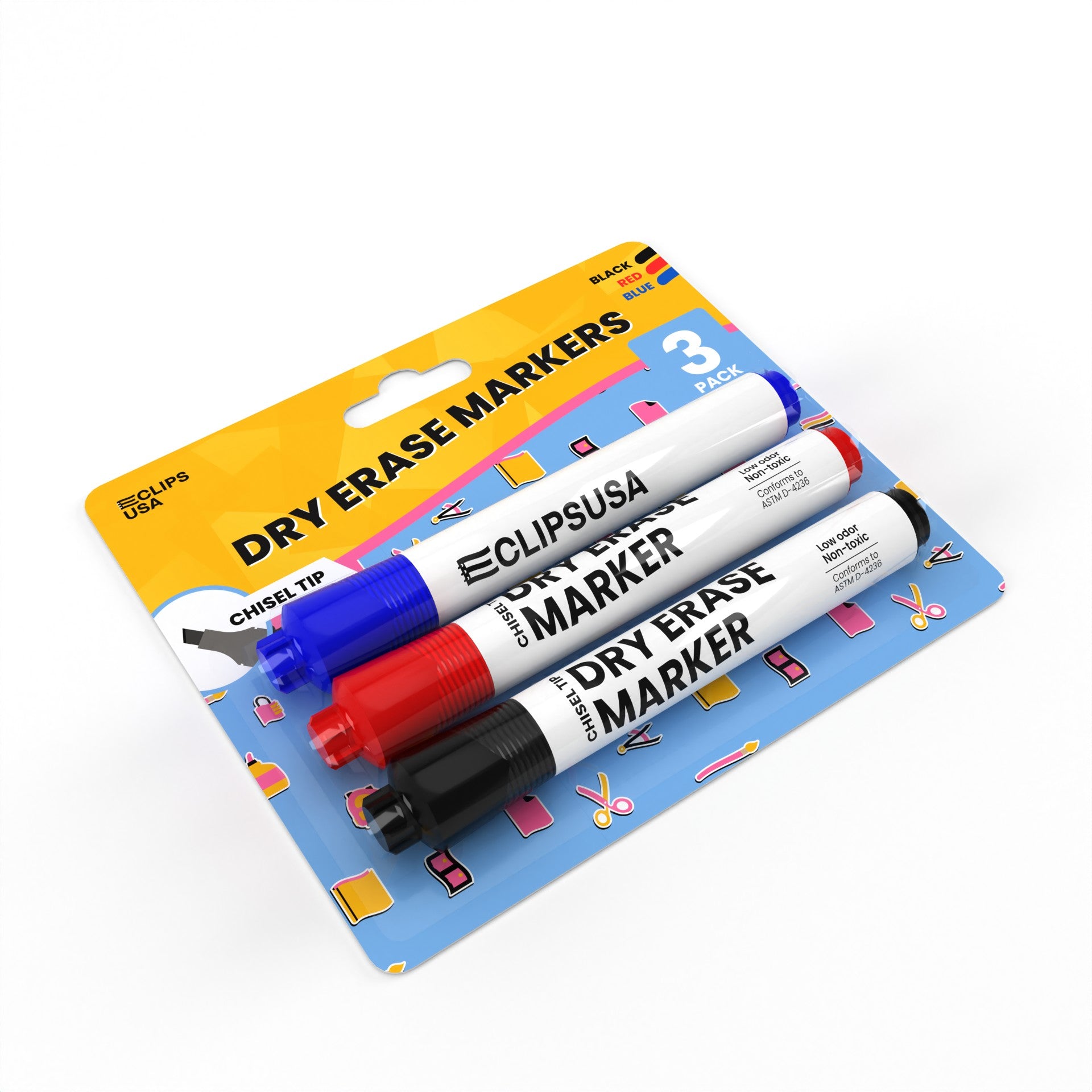 E-Clips USA Assorted Colors Dry Erase Markers