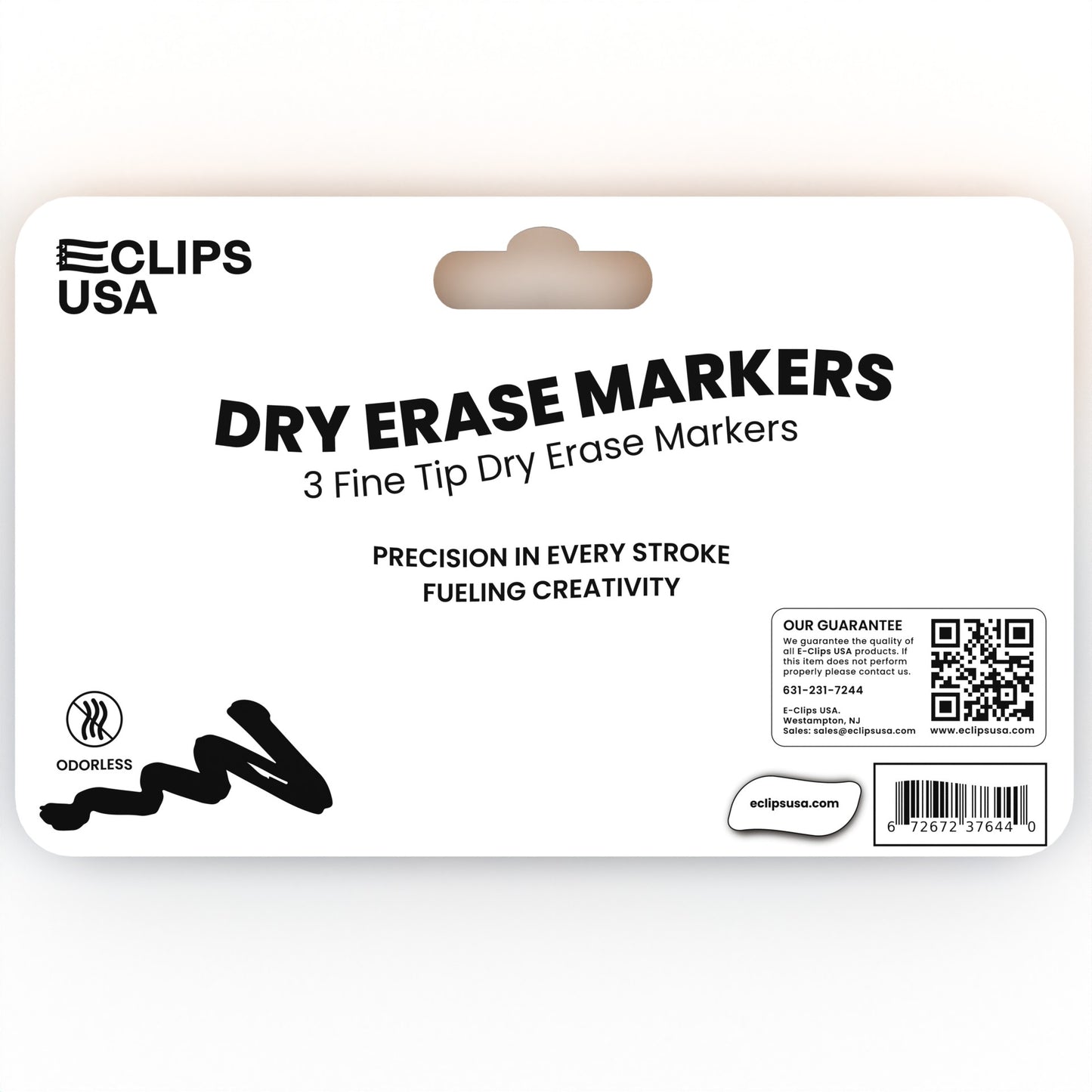 Dry Erase Markers - Low Odor, Non-toxic, Black, 3 Pack, Fine-tip