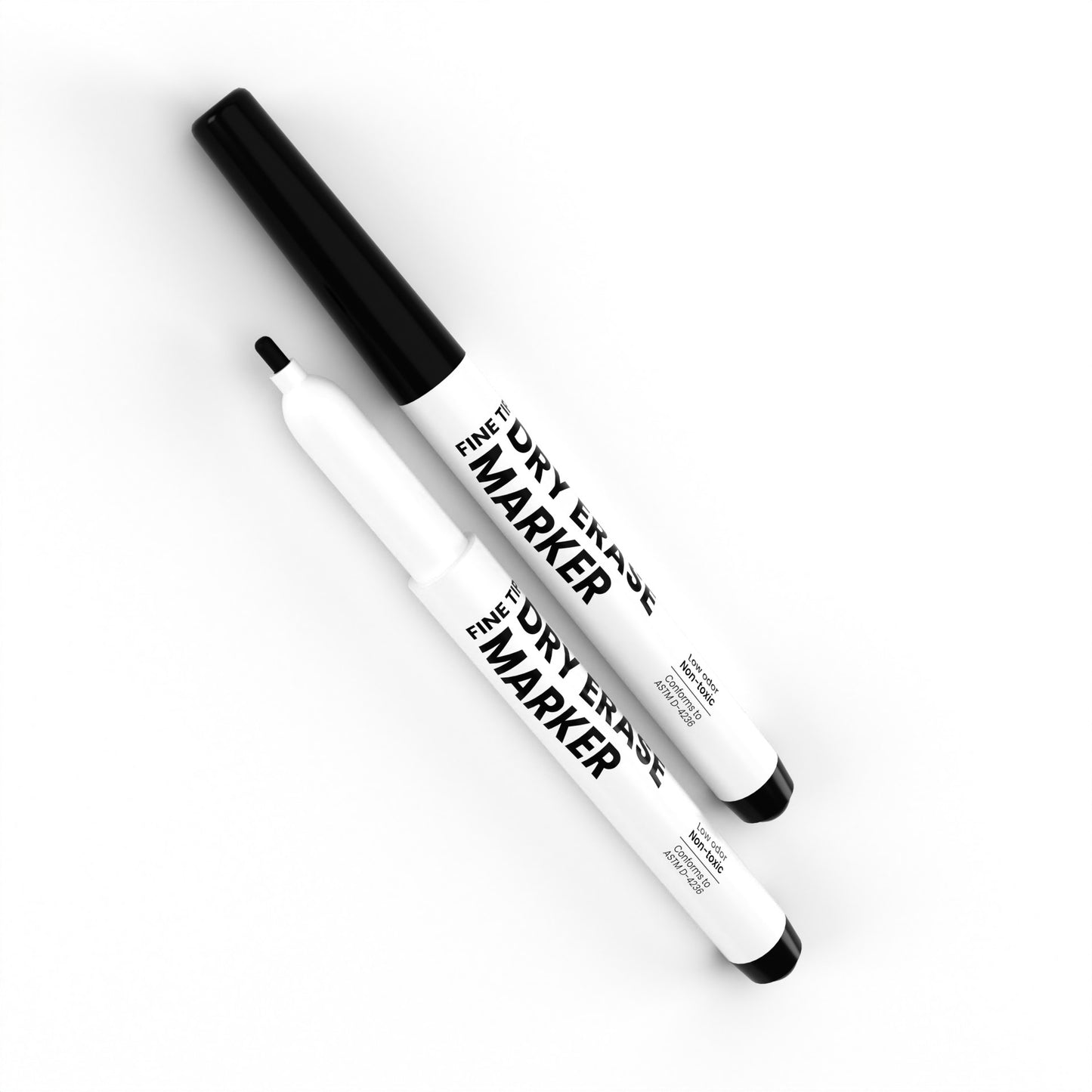 Dry Erase Markers - Low Odor, Non-toxic, Black, Fine-tip