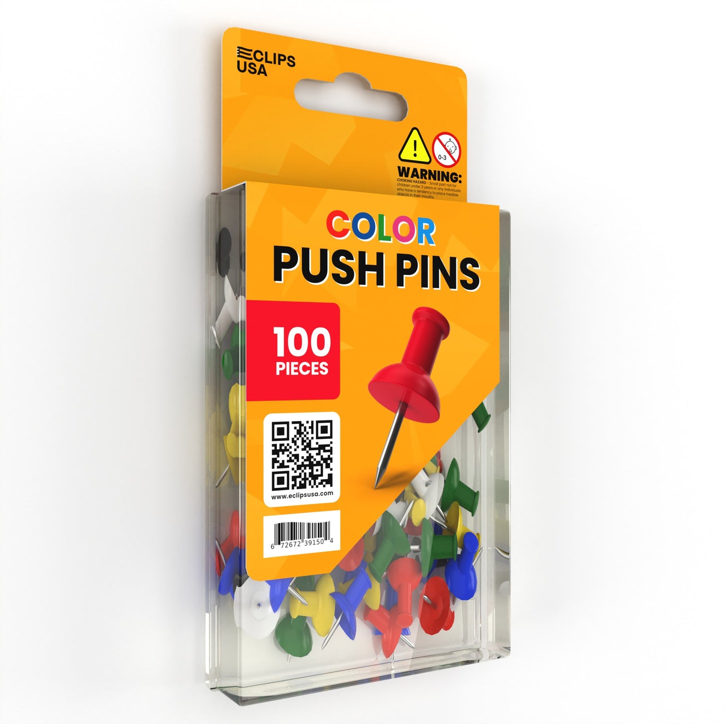 4800 UNITS: Color Push Pins - Plastic Head