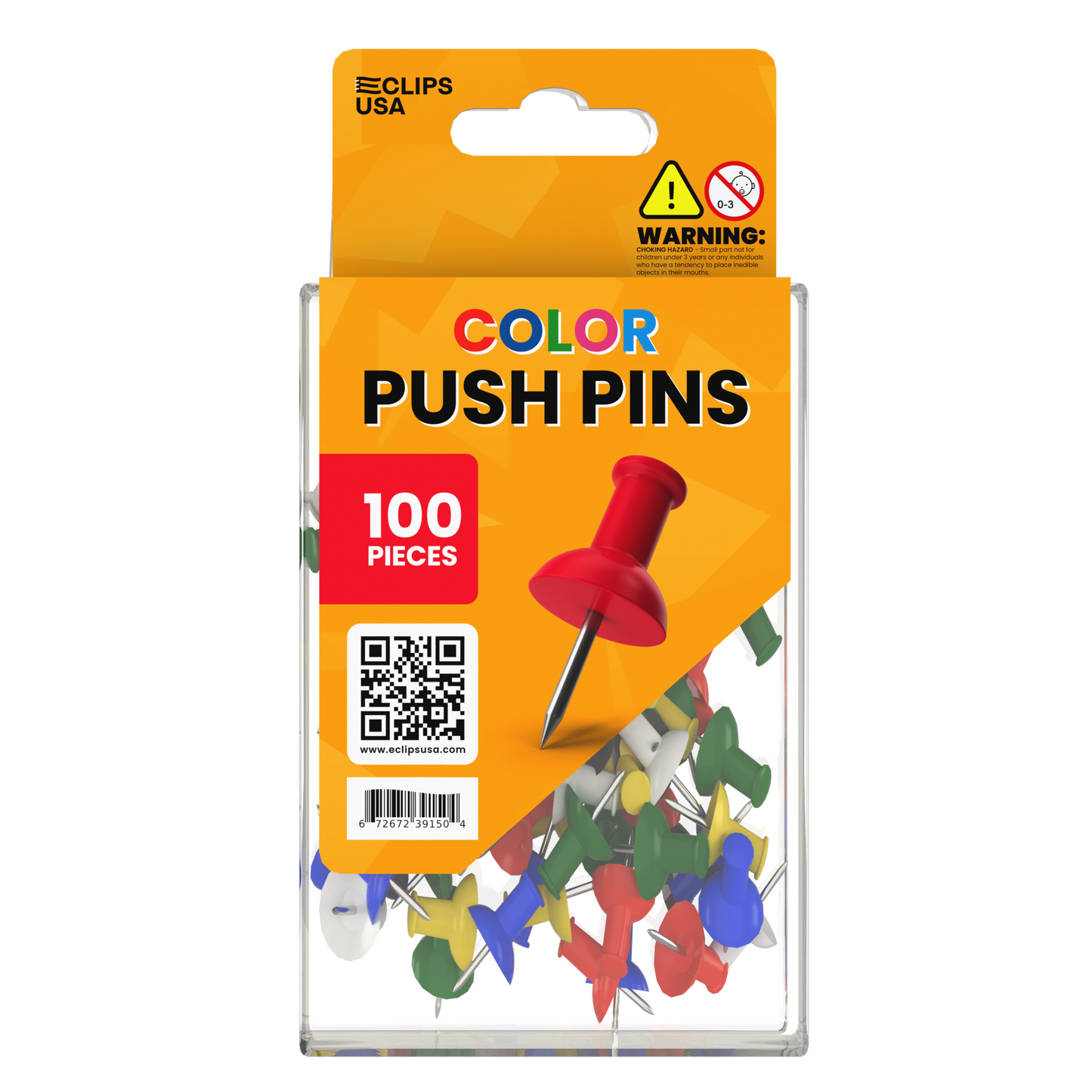 4800 UNITS: Color Push Pins - Plastic Head