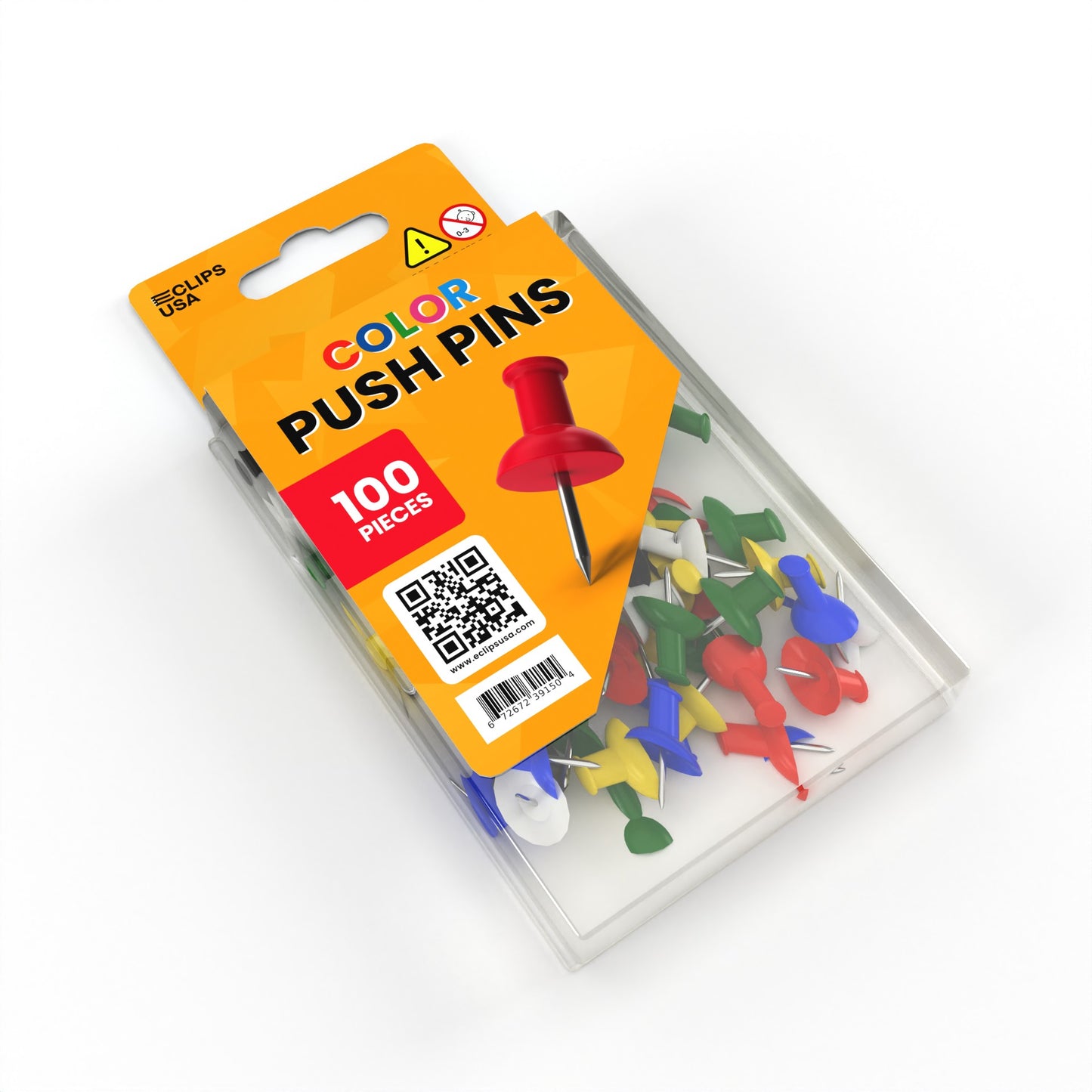 4800 UNITS: Color Push Pins - Plastic Head