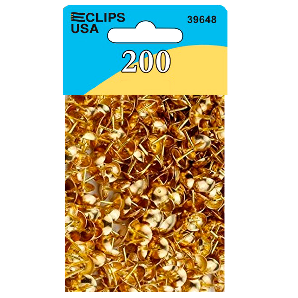 39648: Gold Thumb Tacks - 200 Pack