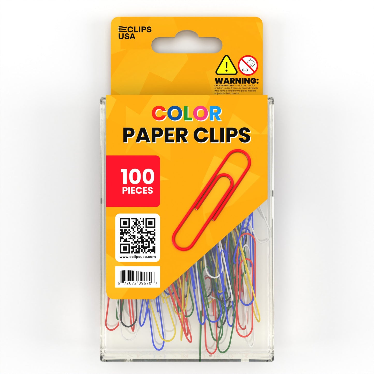 Plastic Paper Clips - 2-inch, 50-count, Assorted Colors