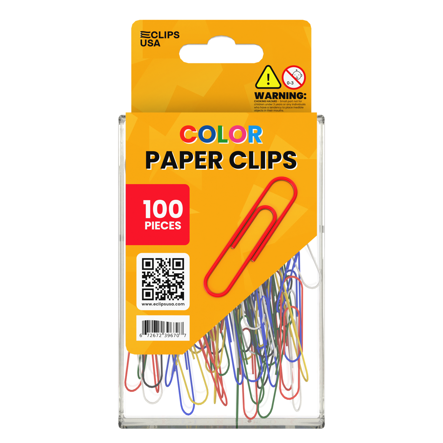 Plastic Paper Clips - 2-inch, 50-count, Assorted Colors