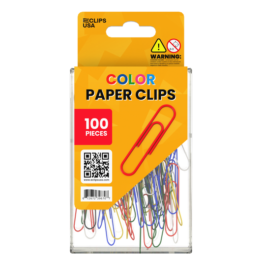 Plastic Paper Clips - 2-inch, 50-count, Assorted Colors